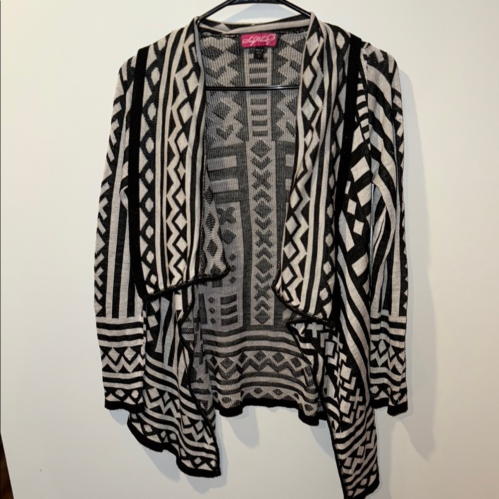Chic Black and light cream and Geometric Sweater